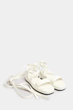 M&Co Pixiegirl Pixiegirl White Ankle Tie Flatform Sandals In Standard Fit>Women Sandals