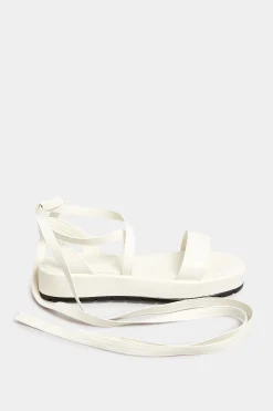 M&Co Pixiegirl Pixiegirl White Ankle Tie Flatform Sandals In Standard Fit><noscript><img width=