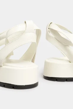 M&Co Pixiegirl Pixiegirl White Ankle Tie Flatform Sandals In Standard Fit><noscript><img width=