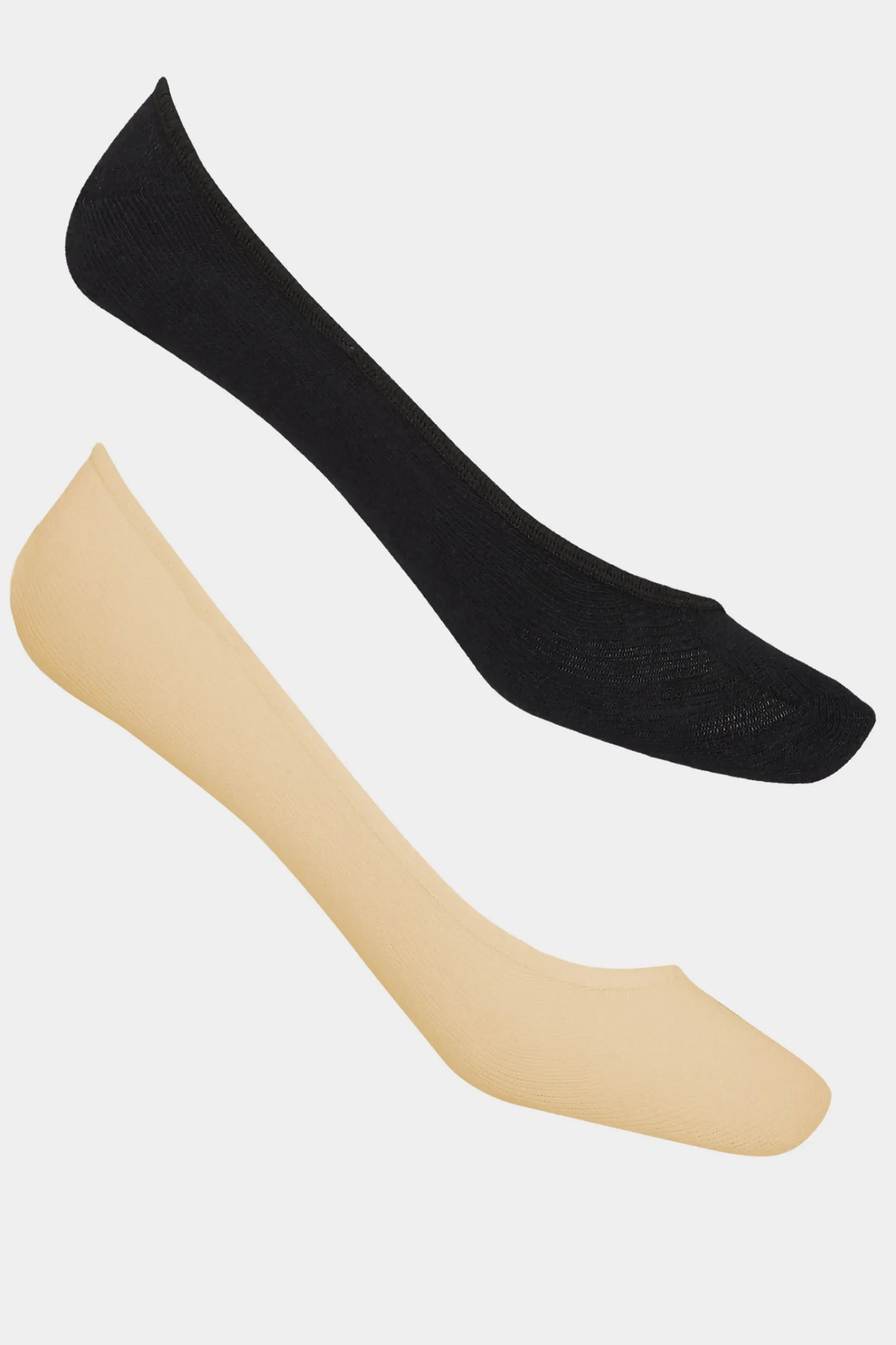 M&Co Yours Yours 2 Pack Black & Nude Footsie Socks>Women Socks