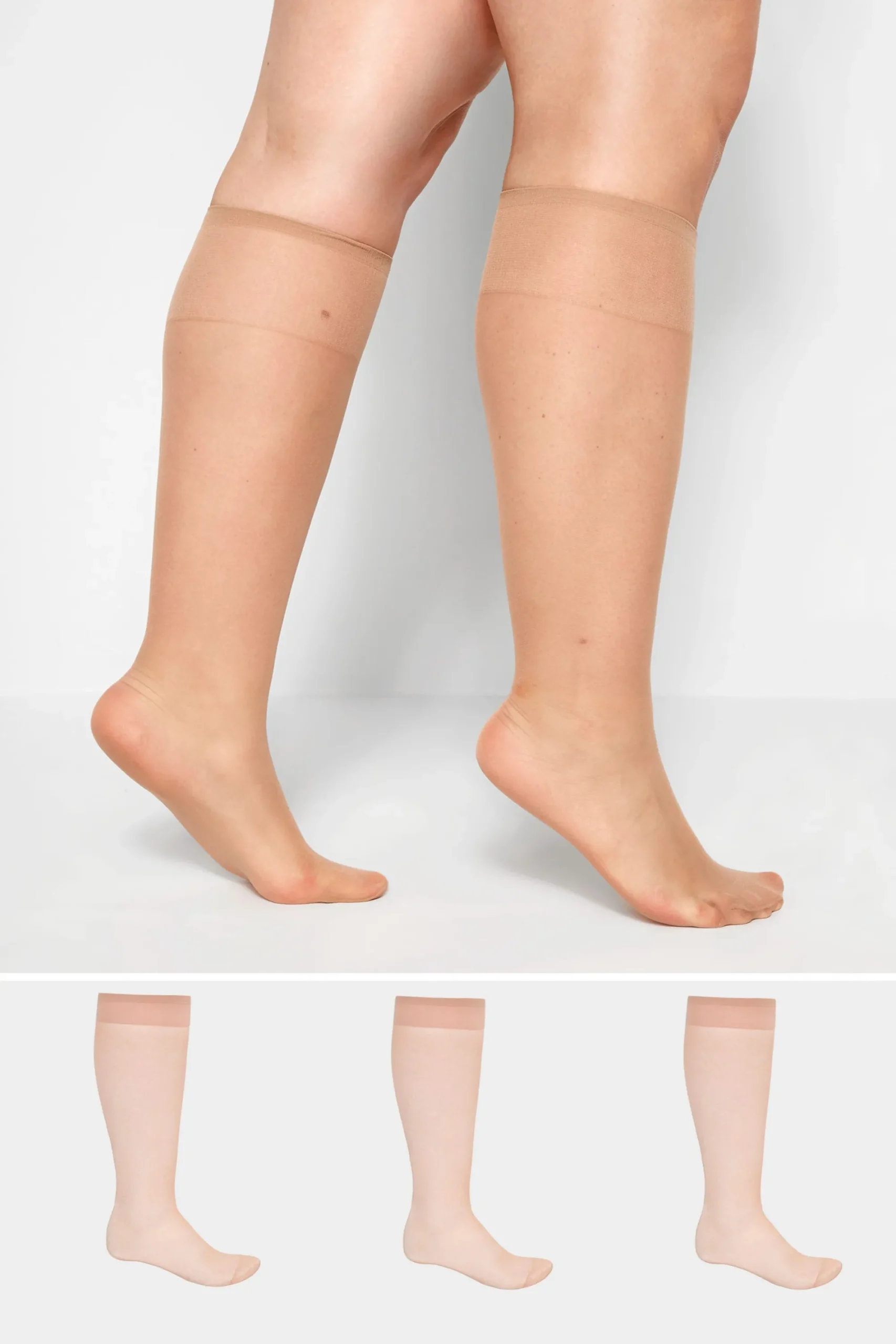M&Co Yours Yours 3 Pack Nude Sheer Knee High Socks>Women Socks