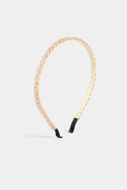 M&Co Yours Yours Beige Brown Beaded Thin Headband>Women Hair Accessories