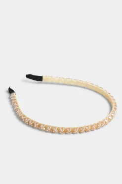 M&Co Yours Yours Beige Brown Beaded Thin Headband>Women Hair Accessories