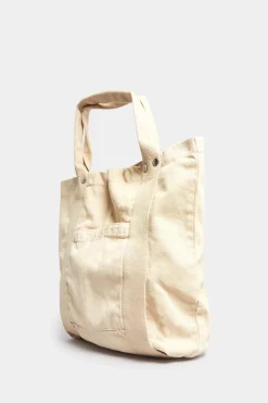 M&Co Yours Yours Beige Brown Canvas Tote Bag>Women Bags