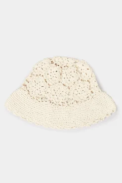 M&Co Yours Yours Beige Brown Crochet Bucket Hat>Women Hats