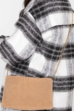 M&Co Yours Yours Beige Brown Shearling Teddy Bag>Women Bags