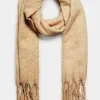 M&Co Yours Yours Beige Brown Super Soft Chunky Tassel Scarf>Women Scarves