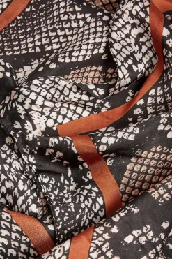 M&Co Yours Yours Black & Brown Snake Print Scarf><noscript><img width=