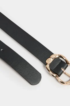 M&Co Yours Yours Black & Gold Twisted Buckle Belt><noscript><img width=