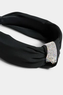 M&Co Yours Yours Black & Silver Diamante Knot Headband><noscript><img width=