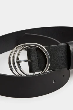 M&Co Yours Yours Black & Silver Triple Circle Belt>Women Belts