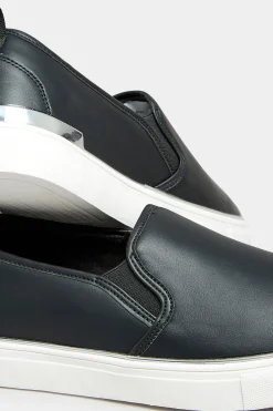 M&Co Yours Yours Black & Silver Hardware Slip-On Trainers In Extra Wide Eee Fit><noscript><img width=