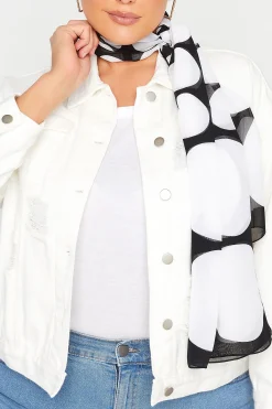 M&Co Yours Yours Black & White Spot Print Scarf>Women Scarves