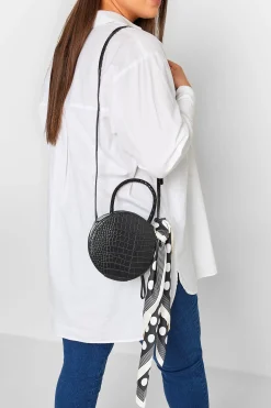 M&Co Yours Yours Black & White Polka Dot Print Scarf>Women Scarves
