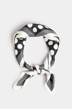 M&Co Yours Yours Black & White Polka Dot Print Scarf><noscript><img width=