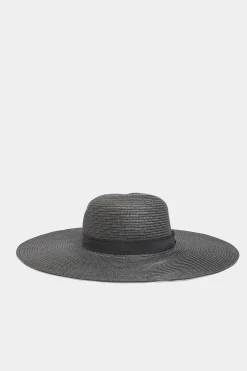 M&Co Yours Yours Black 'Blessed' Floppy Straw Hat>Women Hats
