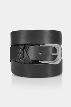 M&Co Yours Yours Black Braided Belt>Women Belts