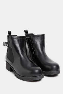M&Co Yours Yours Black Buckle Ankle Boots In Wide E Fit & Extra Wide Eee Fit>Women Boots