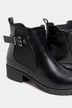 M&Co Yours Yours Black Buckle Ankle Boots In Wide E Fit & Extra Wide Eee Fit><noscript><img width=