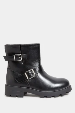 M&Co Yours Yours Black Buckle Biker Boot In Wide E Fit & Extra Wide Eee Fit><noscript><img width=