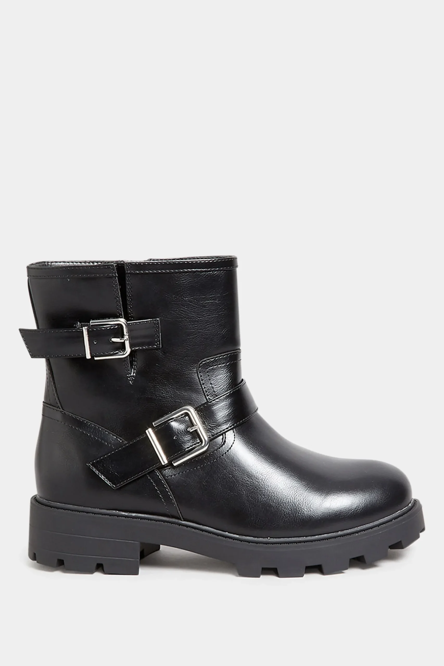 M&Co Yours Yours Black Buckle Biker Boot In Wide E Fit & Extra Wide Eee Fit>Women Boots
