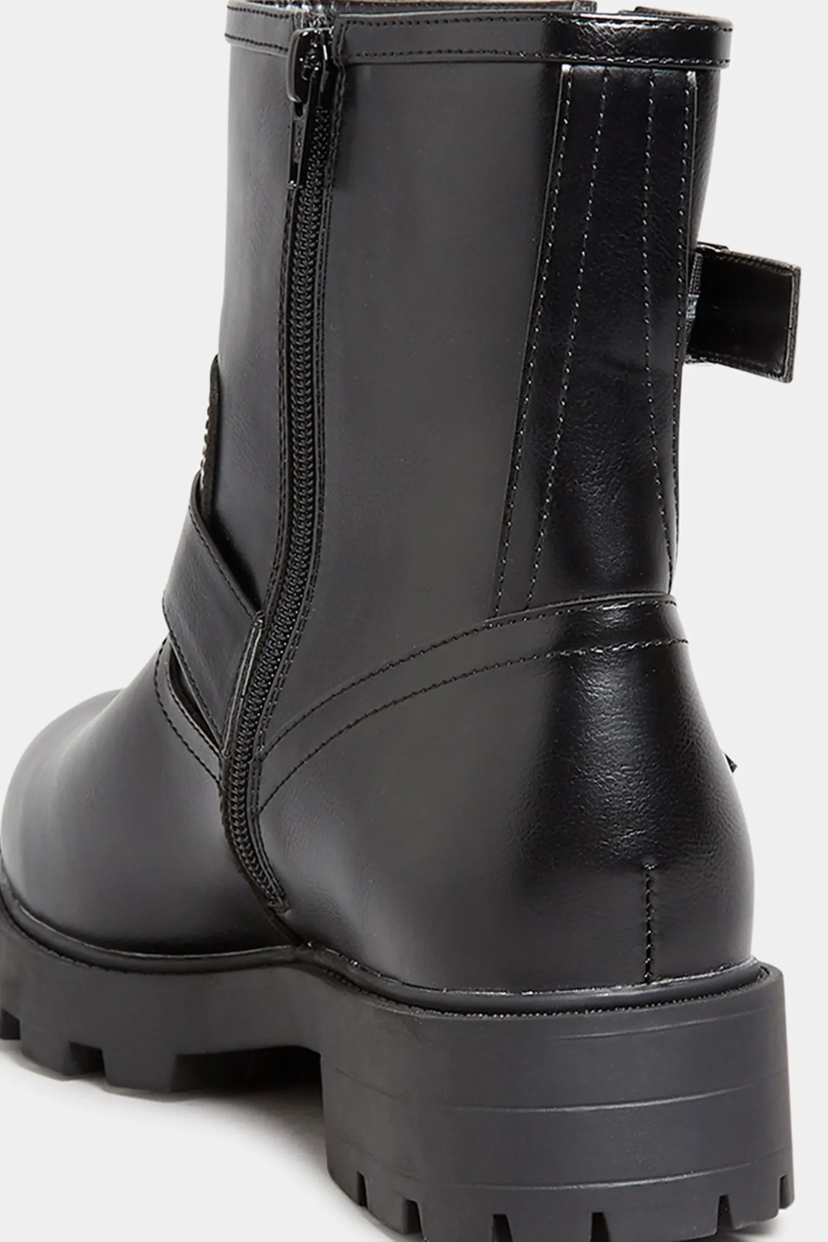 M&Co Yours Yours Black Buckle Biker Boot In Wide E Fit & Extra Wide Eee Fit>Women Boots