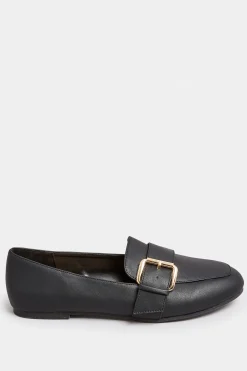 M&Co Yours Yours Black Buckle Faux Leather Loafers In Wide E Fit & Extra Wide Eee Fit><noscript><img width=