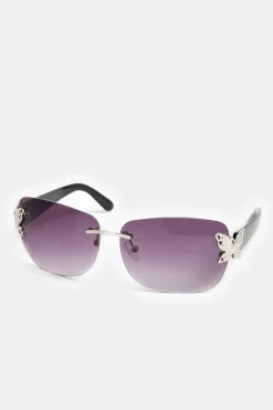 M&Co Yours Yours Black Butterfly Frameless Sunglasses>Women Sunglasses