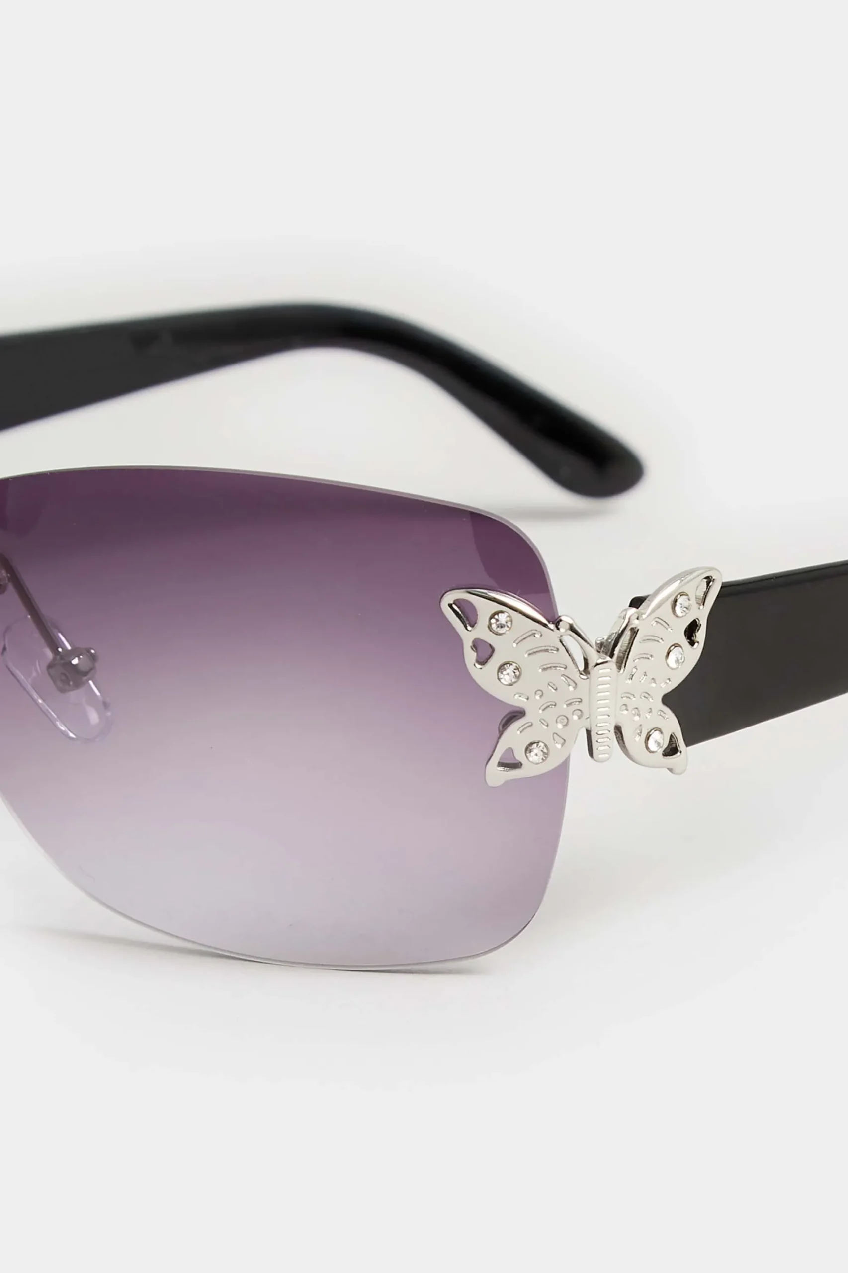M&Co Yours Yours Black Butterfly Frameless Sunglasses>Women Sunglasses