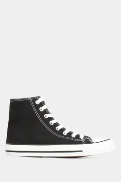 M&Co Yours Yours Black Canvas High Top Trainers In Wide E Fit><noscript><img width=