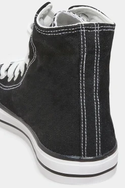 M&Co Yours Yours Black Canvas High Top Trainers In Wide E Fit><noscript><img width=