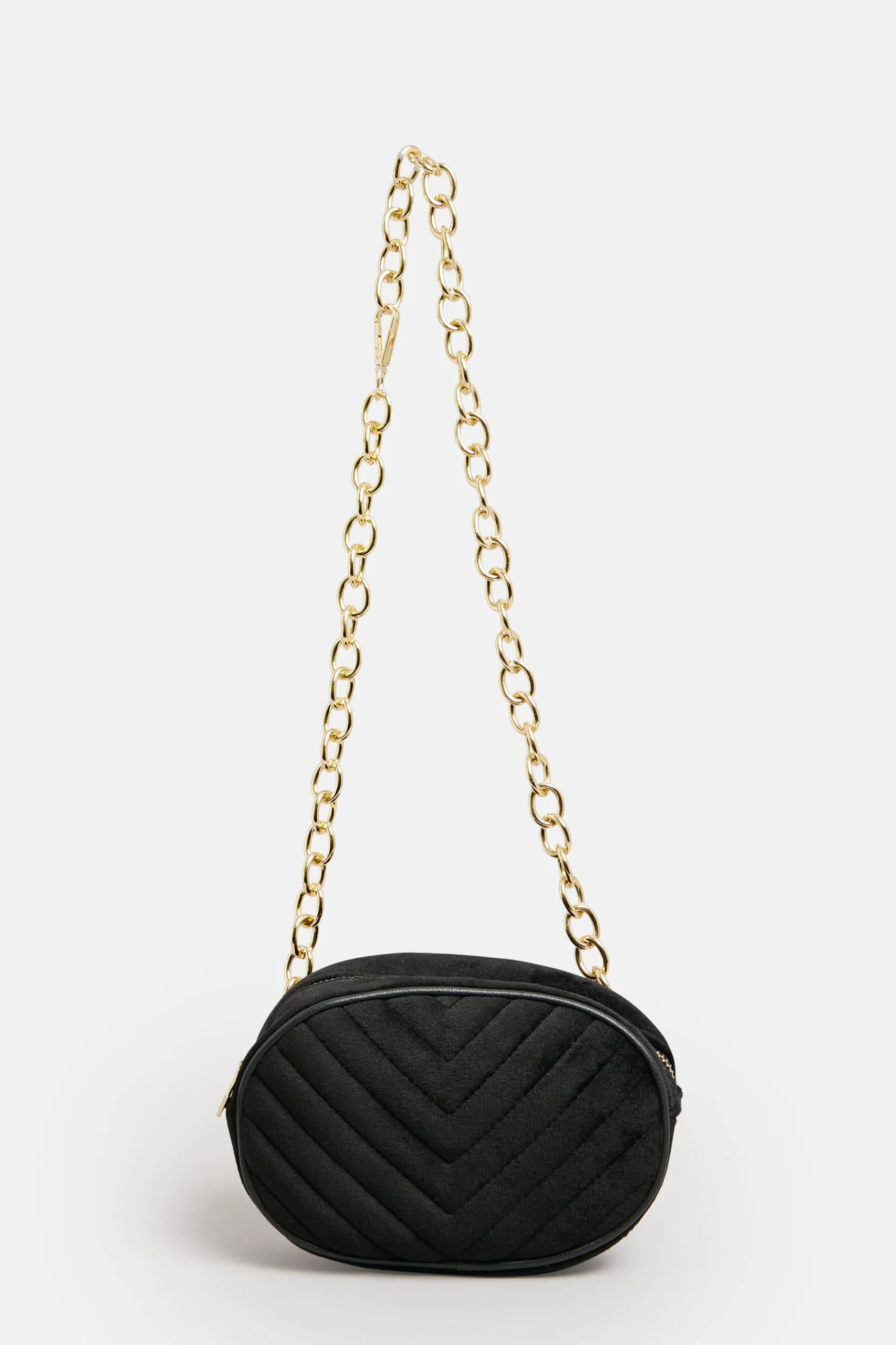 M&Co Yours Yours Black Chain Strap Camera Bag>Women Bags
