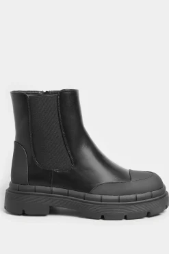 M&Co Yours Yours Black Chunky High Chelsea Boots In Extra Wide Eee Fit><noscript><img width=