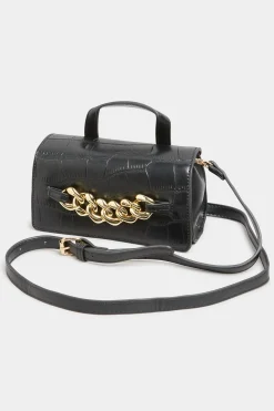 M&Co Yours Yours Black Croc & Gold Chain Mini Bag><noscript><img width=