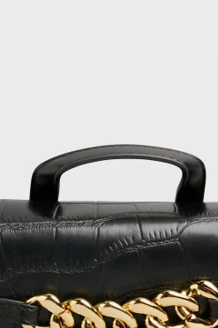 M&Co Yours Yours Black Croc & Gold Chain Mini Bag><noscript><img width=