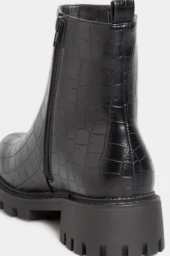 M&Co Yours Yours Black Croc Chunky Chelsea Boots In Wide E Fit & Extra Wide Eee Fit><noscript><img width=
