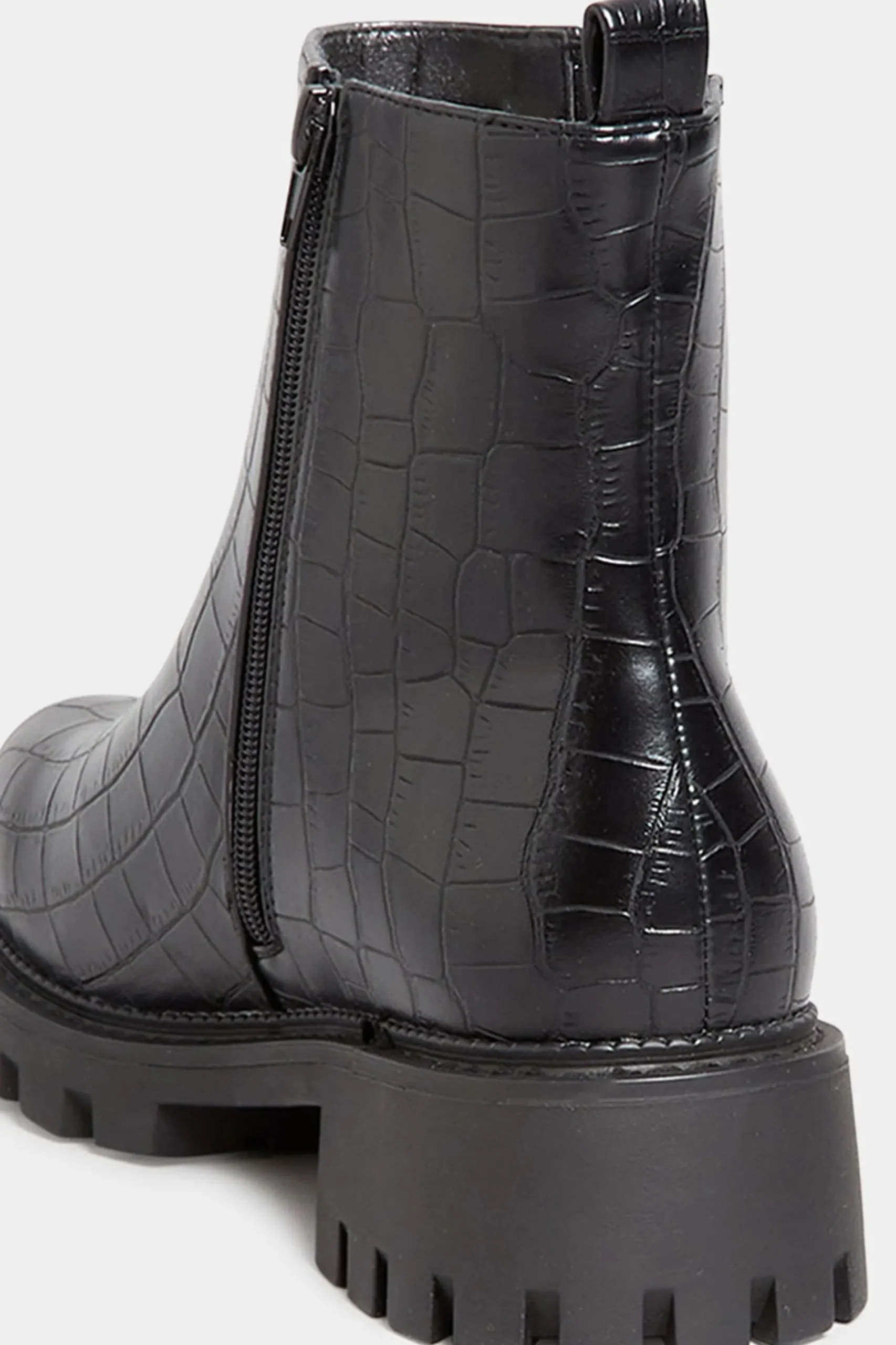 M&Co Yours Yours Black Croc Chunky Chelsea Boots In Wide E Fit & Extra Wide Eee Fit>Women Boots