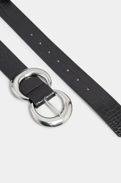 M&Co Yours Yours Black Croc Double Hoop Belt><noscript><img width=