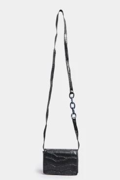 M&Co Yours Yours Black Croc Flap Shoulder Bag><noscript><img width=