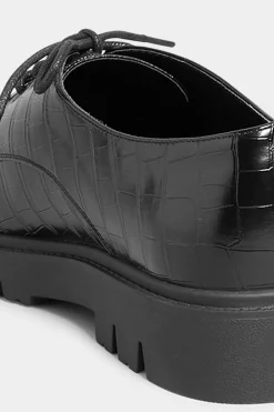 M&Co Yours Yours Black Croc Lace Up Loafers In Extra Wide Eee Fit><noscript><img width=