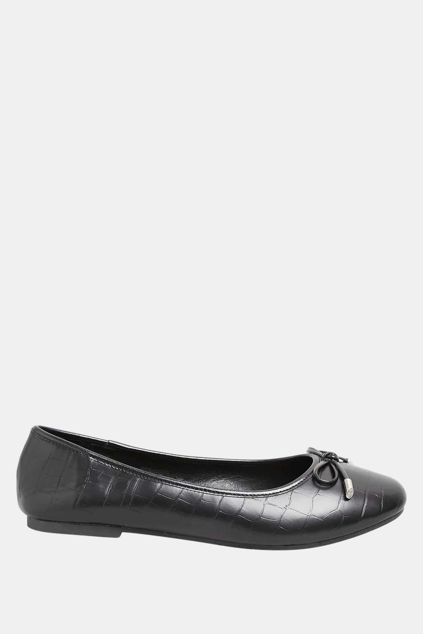 M&Co Yours Yours Black Croc Print Ballet Pumps In Wide E Fit & Extra Wide Eee Fit>Women Flat Shoes
