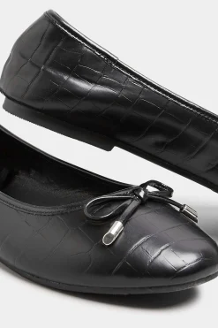 M&Co Yours Yours Black Croc Print Ballet Pumps In Wide E Fit & Extra Wide Eee Fit><noscript><img width=