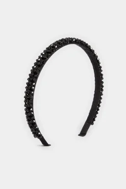 M&Co Yours Yours Black Crystal Beaded Headband>Women Hair Accessories