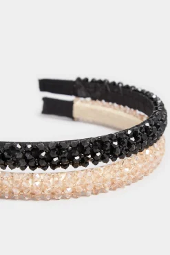 M&Co Yours Yours Black Crystal Beaded Headband><noscript><img width=
