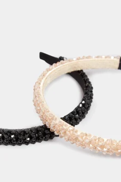 M&Co Yours Yours Black Crystal Beaded Headband><noscript><img width=