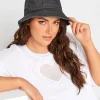 M&Co Yours Yours Black Denim Look Bucket Hat>Women Hats