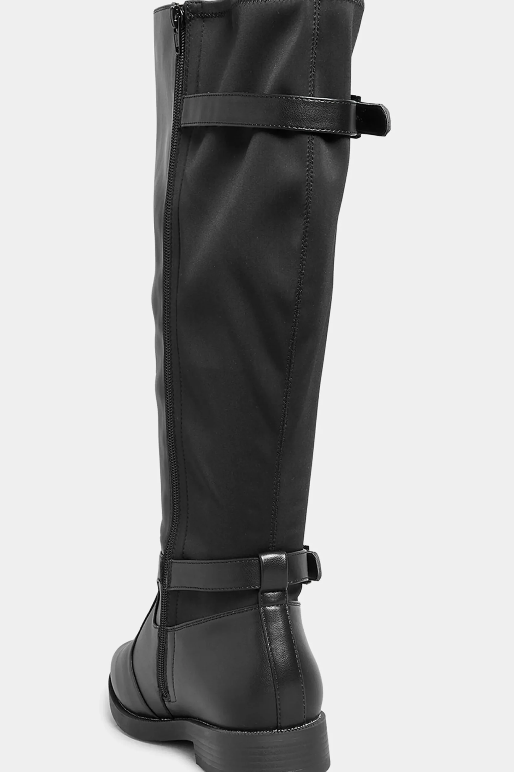 M&Co Yours Yours Black Double Strap Knee High Boots In Wide E Fit & Extra Wide Eee Fit>Women Flat Shoes
