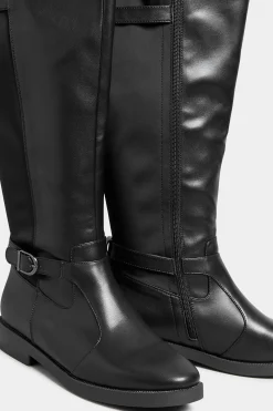 M&Co Yours Yours Black Double Strap Knee High Boots In Wide E Fit & Extra Wide Eee Fit><noscript><img width=