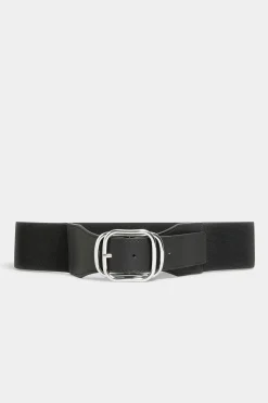 M&Co Yours Yours Black Double Buckle Wide Stretch Belt>Women Belts