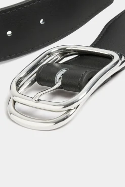 M&Co Yours Yours Black Double Buckle Wide Stretch Belt><noscript><img width=